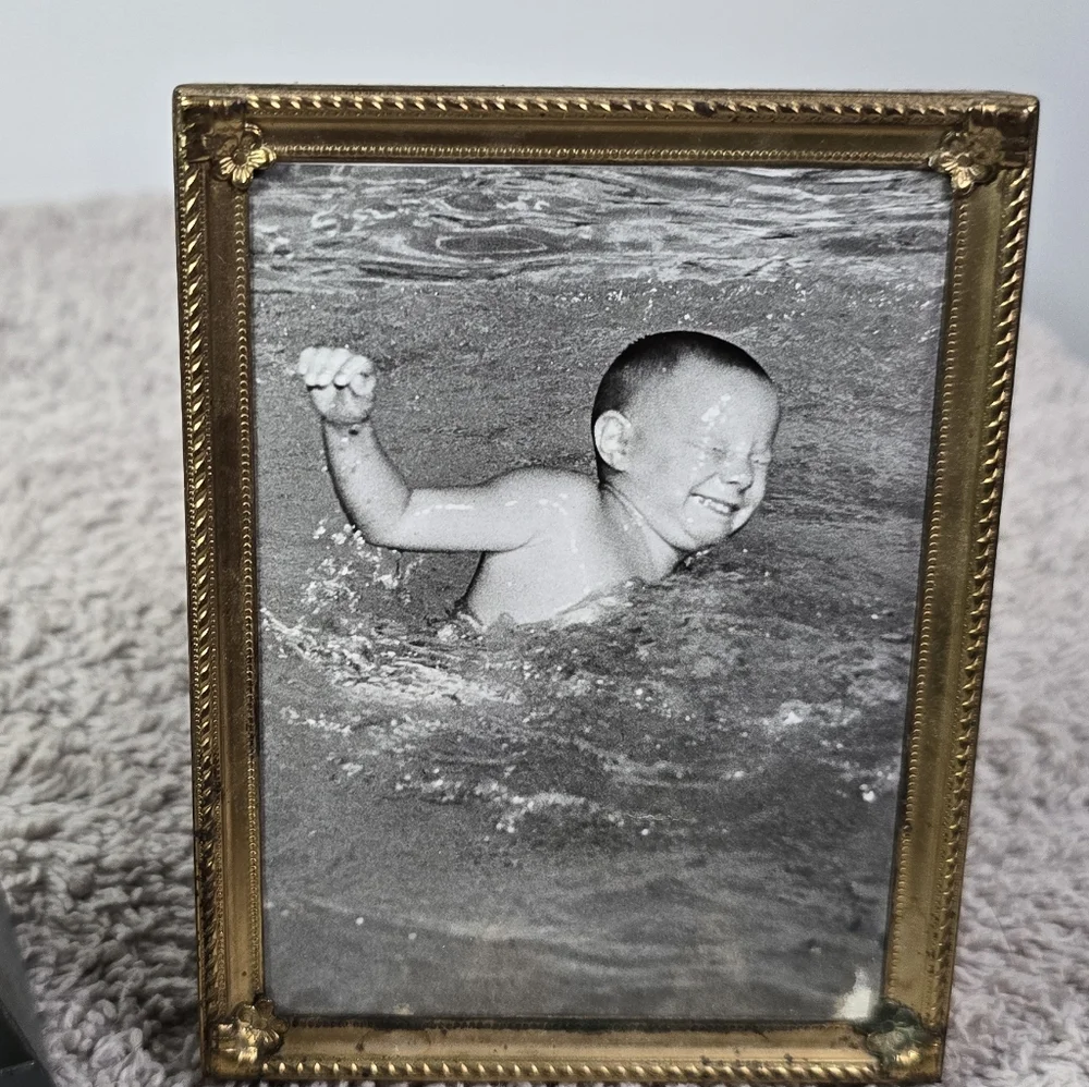 Classic Gray and Gold Framed Children